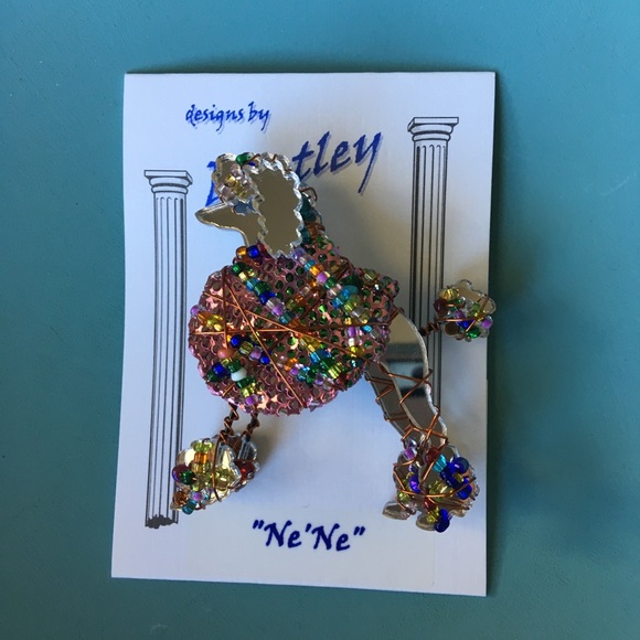 Whimsical Silver Poodle Brooch/Pin - Picture 2 of 2